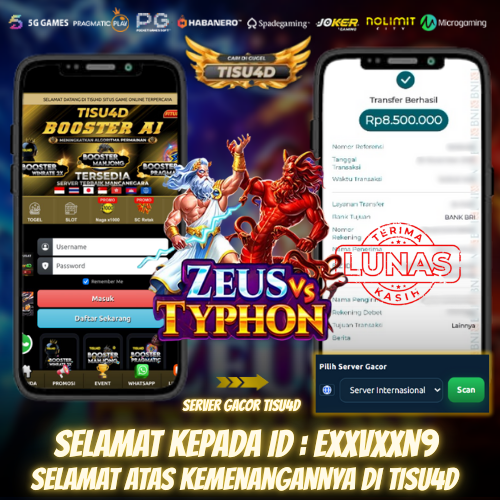 PERMAINAN ZEUS VS TRYPTHON DI TISU4D KASIH JP HINGA 8,5 JUTA BOSKU
