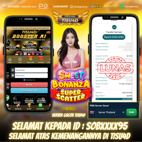 SWEET BONANZA SUPER SCATTER HARI INI KASIH CUAN DI TISU4D 22 JUTA BOSKU