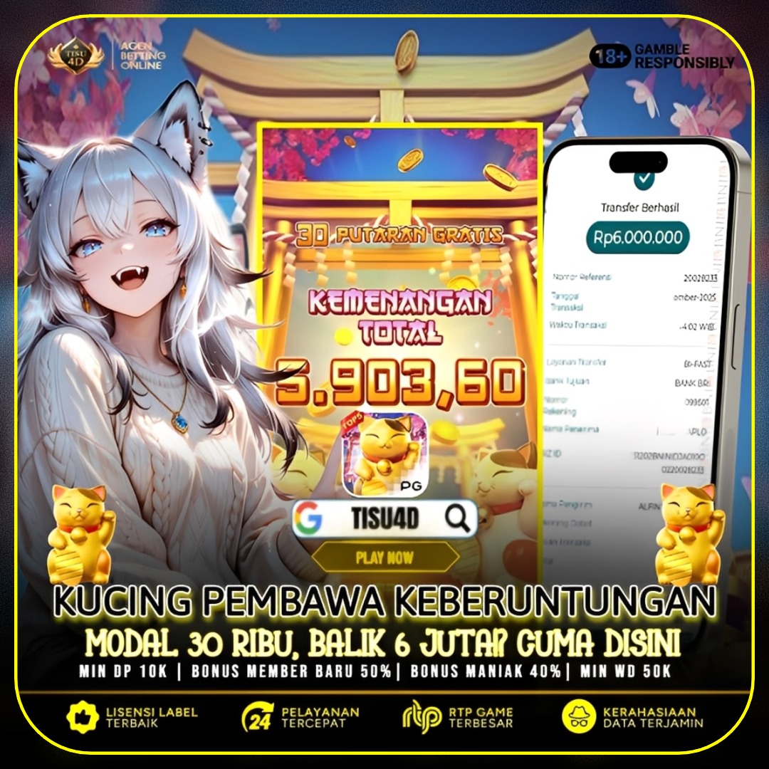 LUCKY NEKO KASIH JP HINGGA 6 JUTA HARI INI DI TISU4D