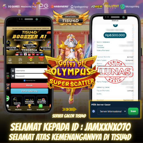 KEMENANGAN TERTINGGI DI PERMAINAN GATES OF OLYMPUS SUPER SCATTER DI TISU4D HINGGA  8 JUTA BOSKU