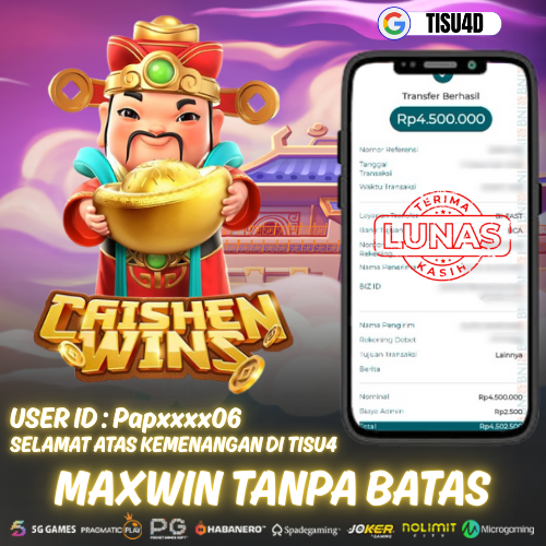 CAISHEN WINS HARI INI KASIH JP HINGGA 4 JUTA BOSKU