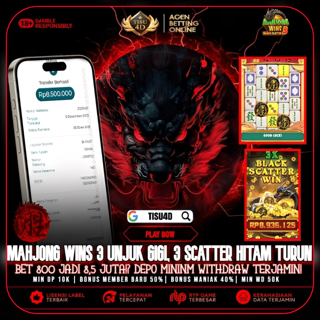 MAHJONG BLACK SCATTER KASIH JP 8 JUTA HARI INI DI TISU4D BOSKU
