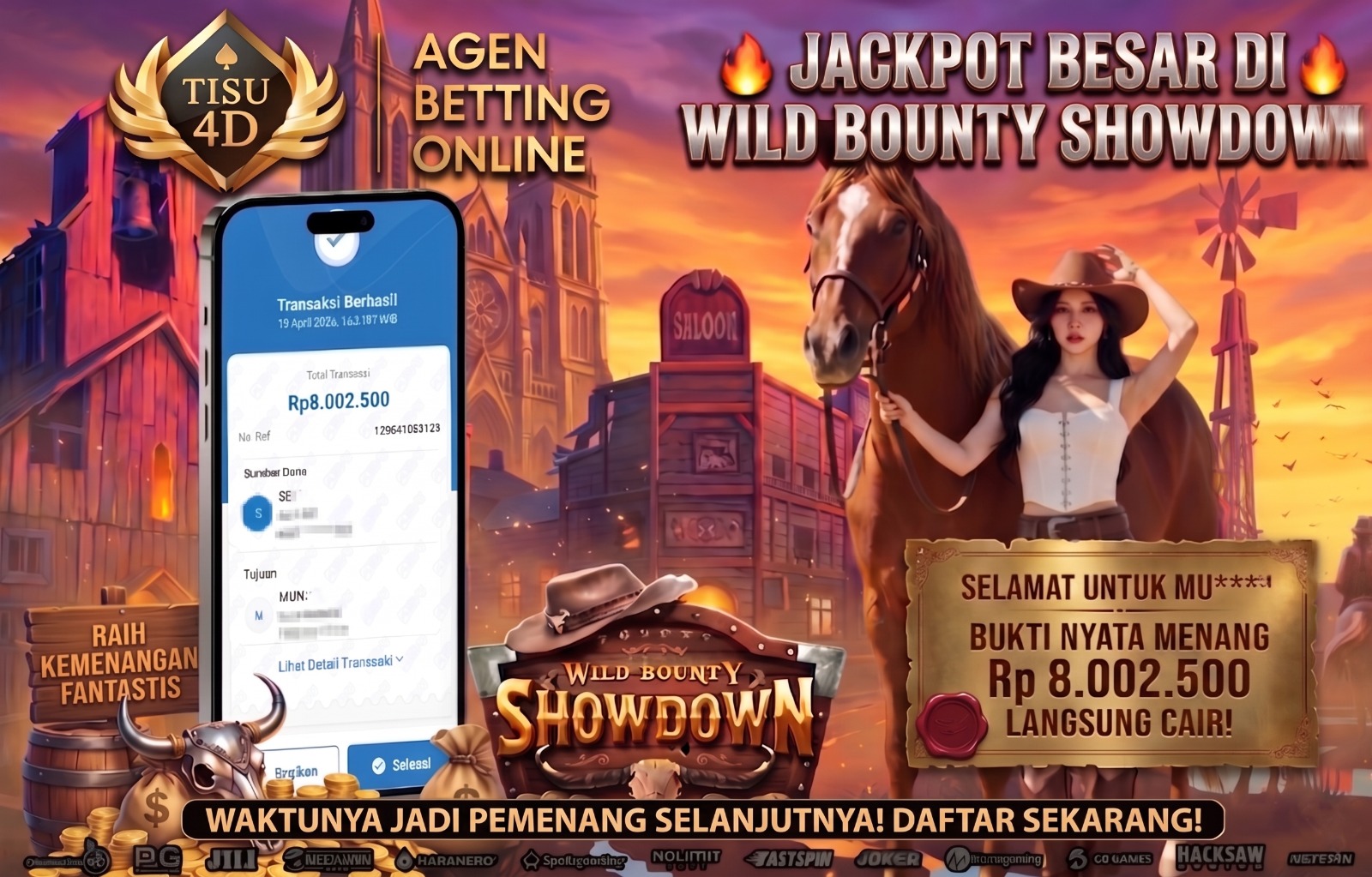 WILD BOUNTY MEMBERIKAN KEMENANGAN MALAM INI BOSKU