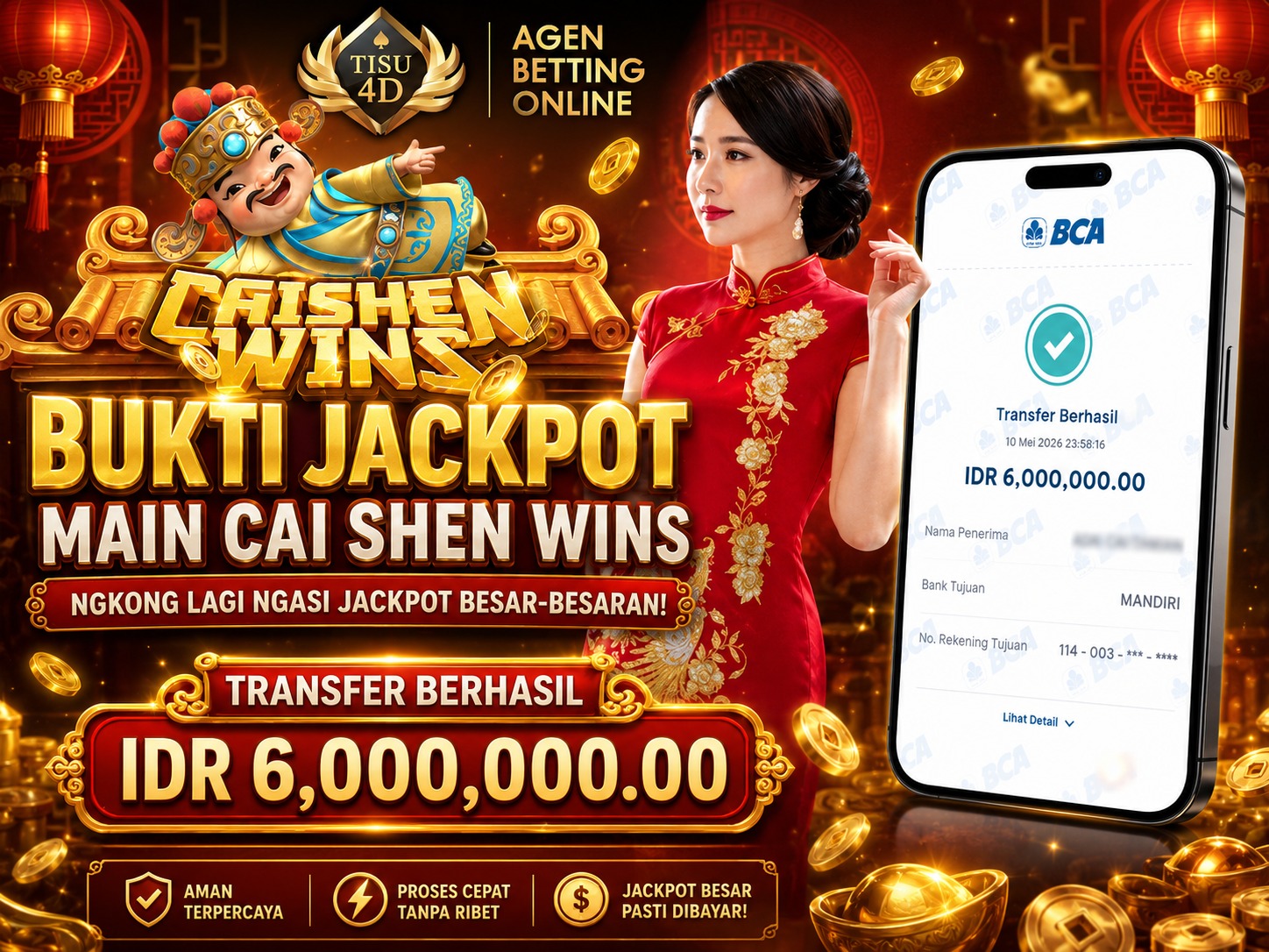 game Cai Shen Wins memberikan jacpot malam ini bosku🥰🥰