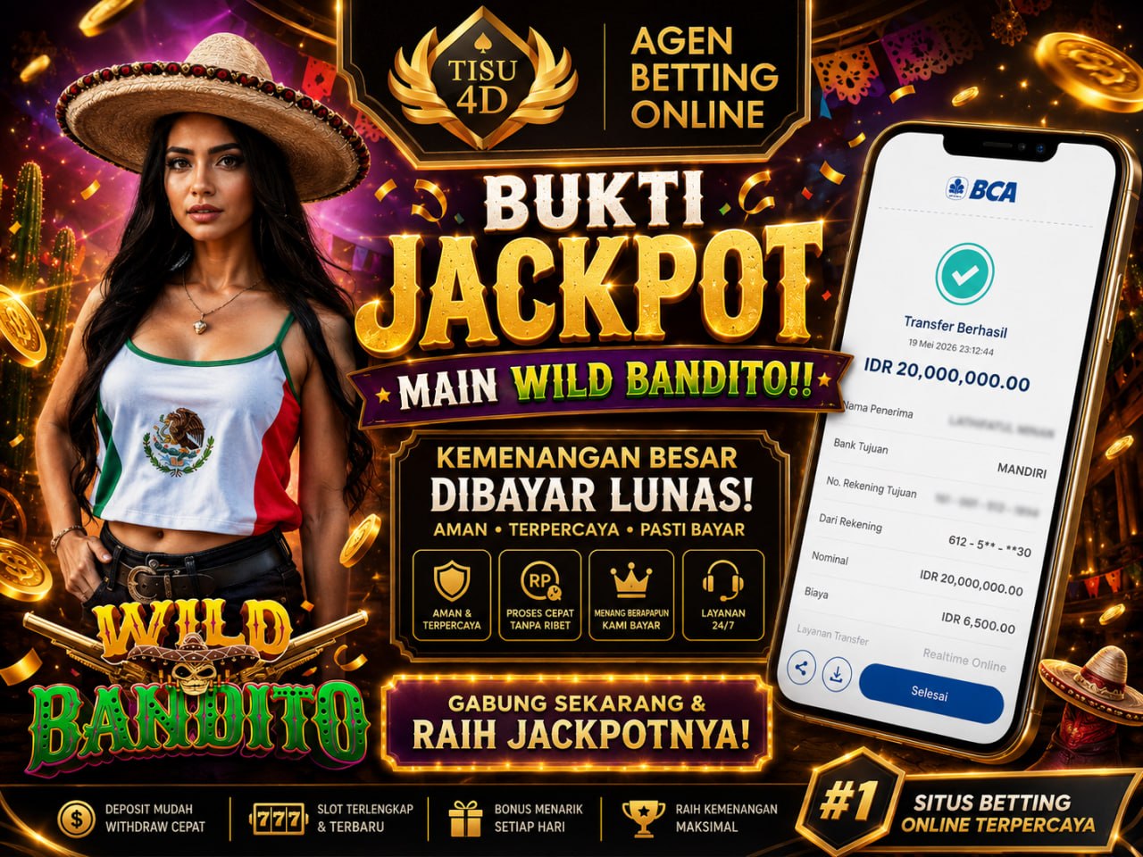 🔥 BUKTI JACKPOT WILD BANDITO DI TISU4D! 🔥