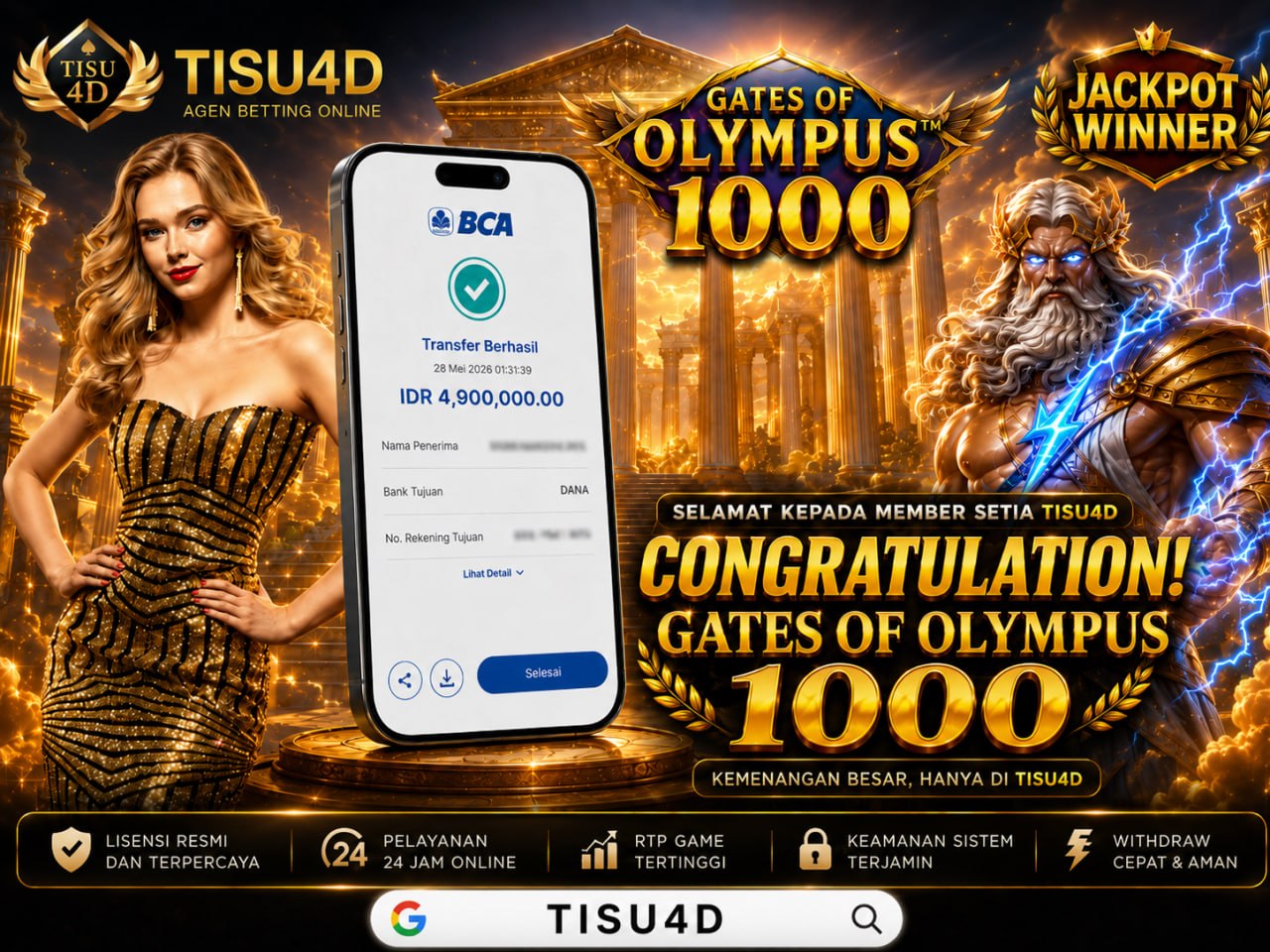 SELAMAT KEPADA MEMBER SETIA! 🎉 JACKPOT BESAR BERHASIL DIDAPATKAN 🎉