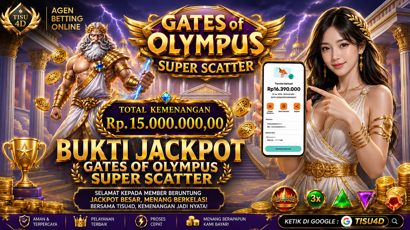 Raih Petir Kemenangan Bersama Gates of Olympus Super Scatter!