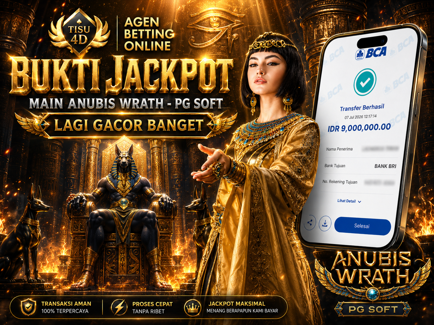 KESEMPATAN EMAS MENANTI! Rasakan Sensasi Anubis Wrath yang Penuh Kejutan ✨ Main Mudah • Proses Cepat hanya di TISU4D bosku😍🥰🥰