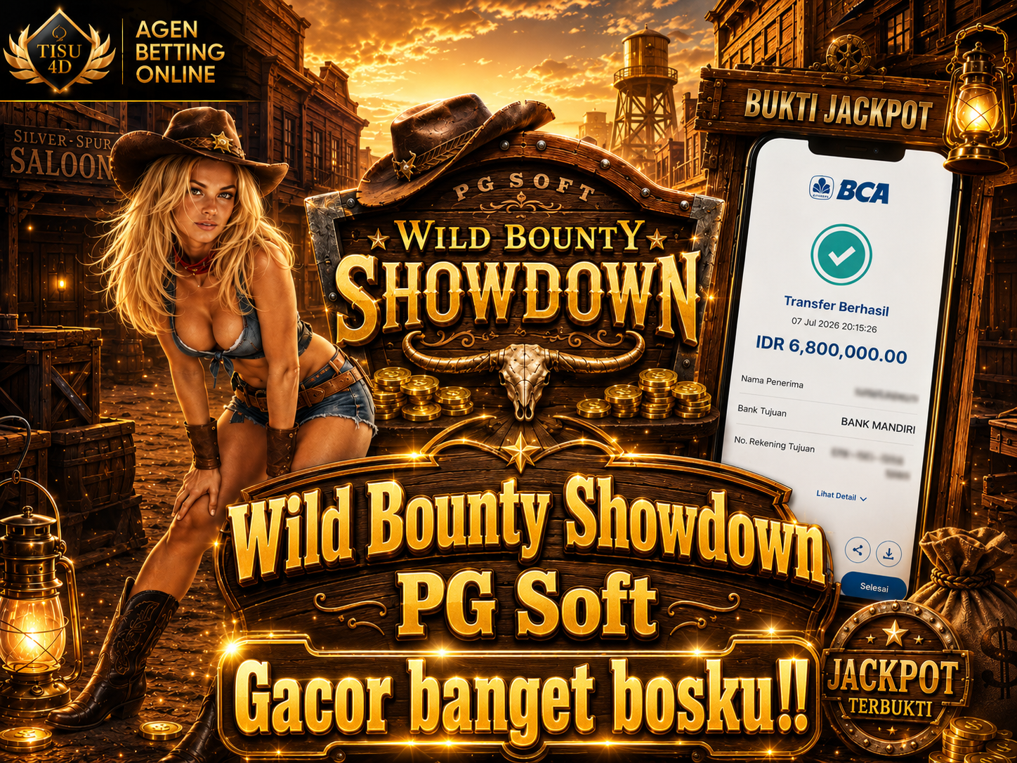 💥 WILD BOUNTY SHOWDOWN 💥 ⭐ Suasana Wild West yang menegangkan! 🎰 Visual memukau, fitur seru, dan sensasi yang bikin permainan makin hidup. 🚀 Siap bergabung di TISU4D