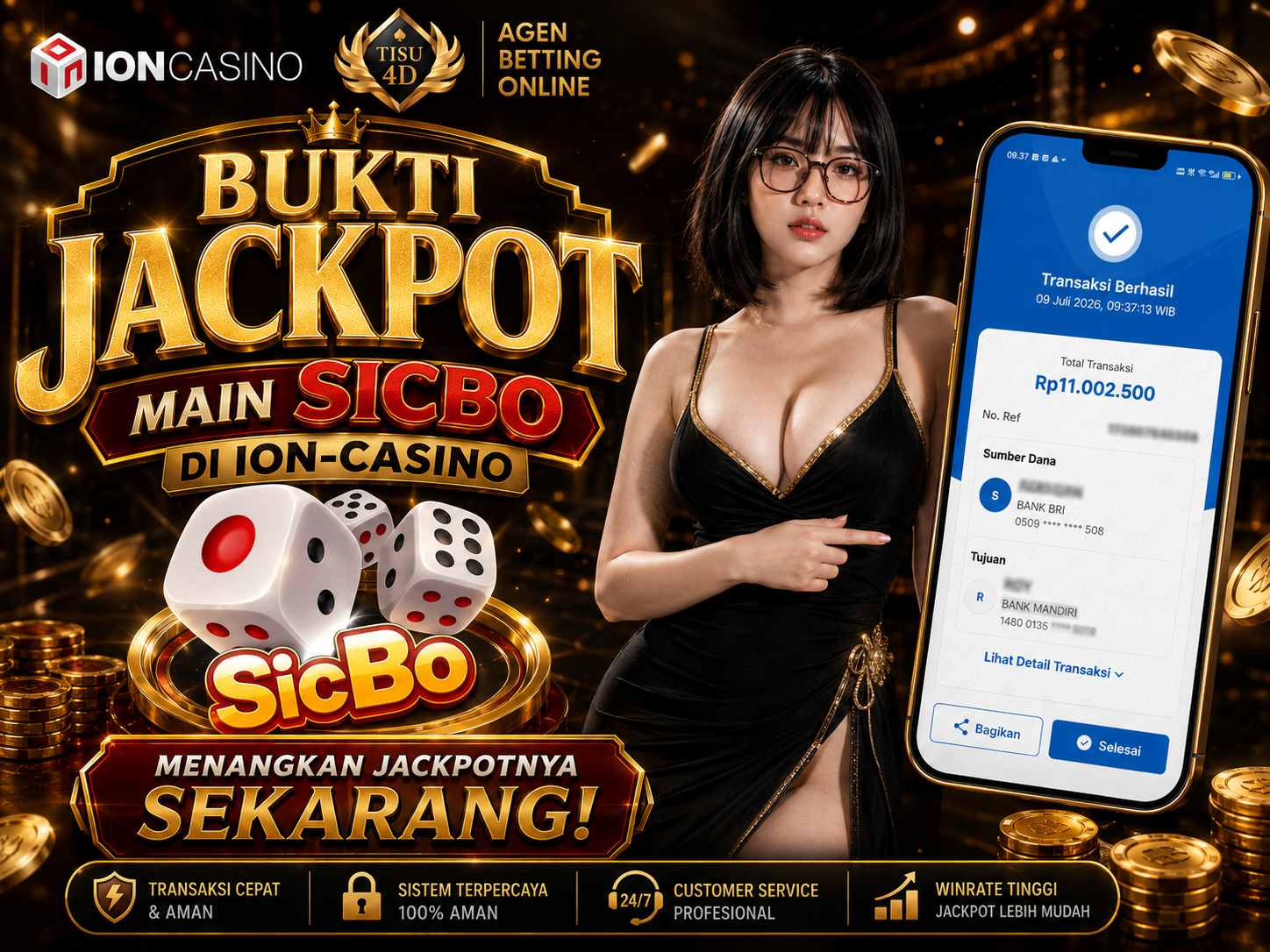 LAGI LAGI SICBO BERIKAN KEMENNAGAN HARI INI BOSKU🎰💥 Main Sicbo di ION CASINO emang gak pernah ngecewain 💰✨ Gak usah tunggu besok, menangkan jackpotmu SEKARANG juga di TISU4D!