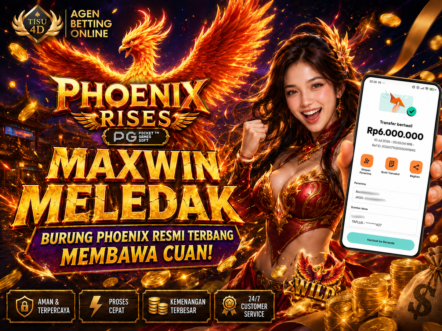 PG Soft anti php, Phoenix Rises pagi ini bener-bener menyala!