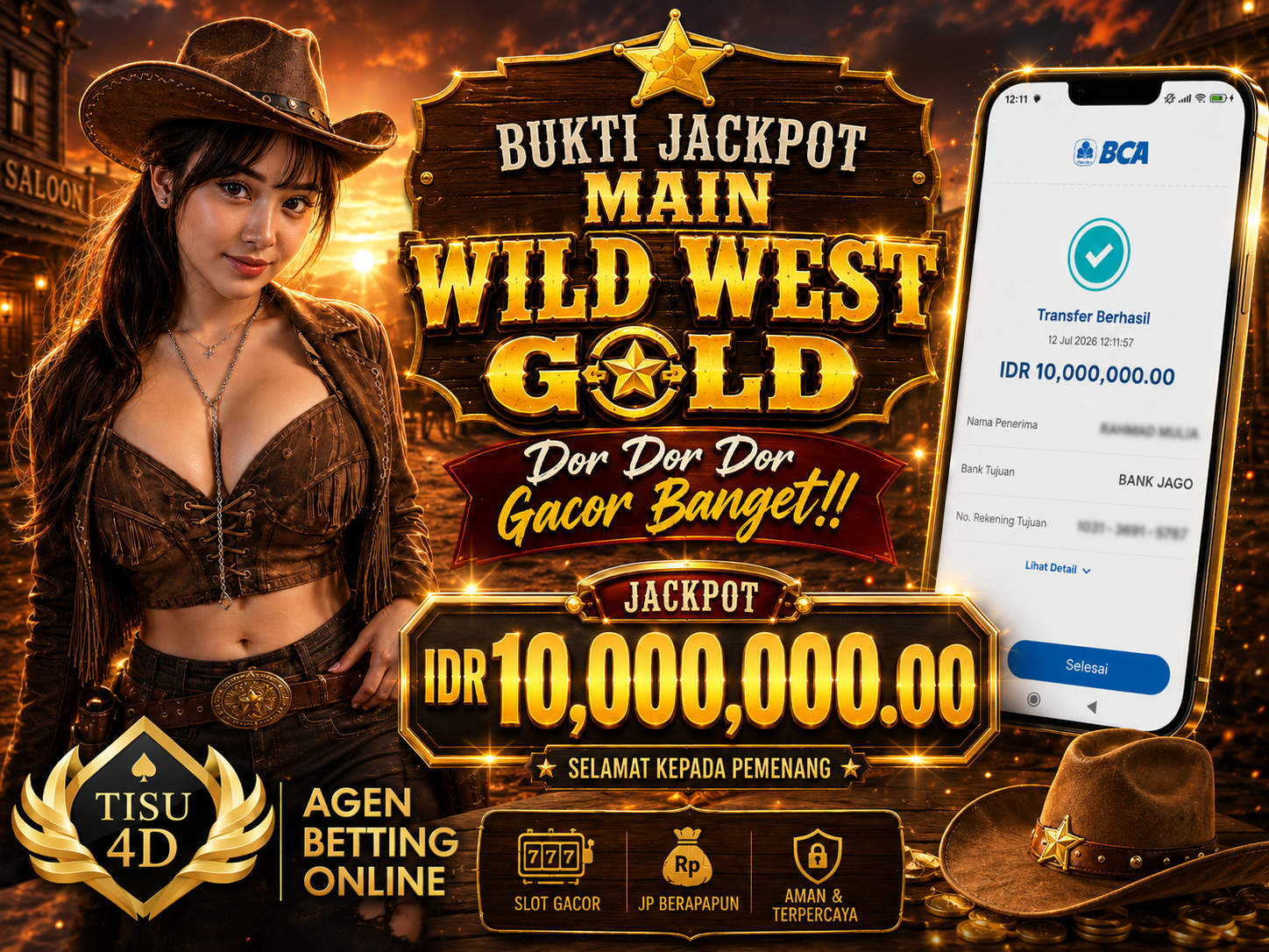 "COWBOY STYLE: MAIN SANTAI, JACKPOT MELEDAK! 🤠✨ Rasakan pengalaman bermain di agen betting online paling aman dan tepercaya