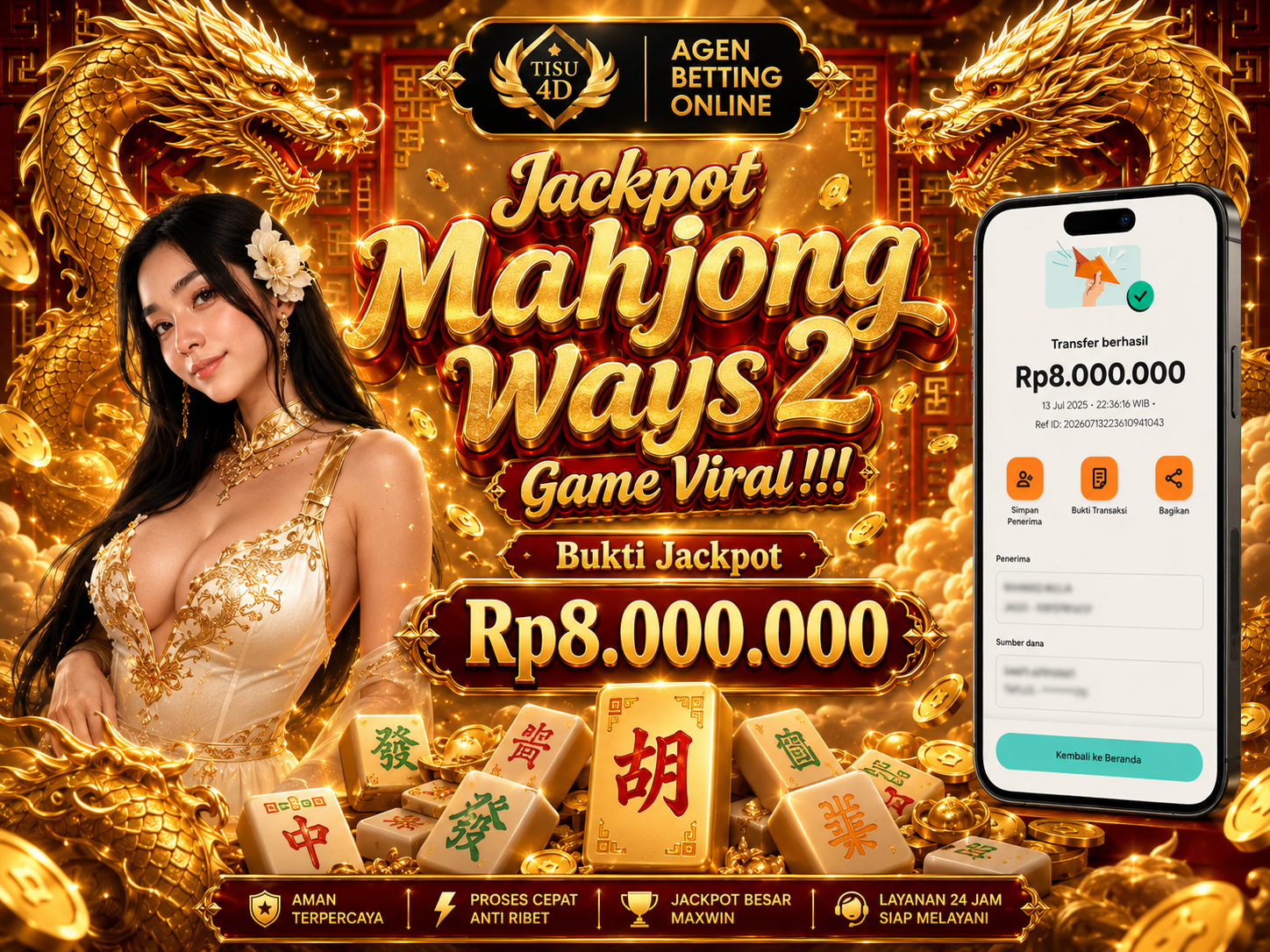 "NAGA KEBERUNTUNGAN TELAH BANGKIT! MAHJONG WAYS 2 PECAH LAGI! 🐉✨