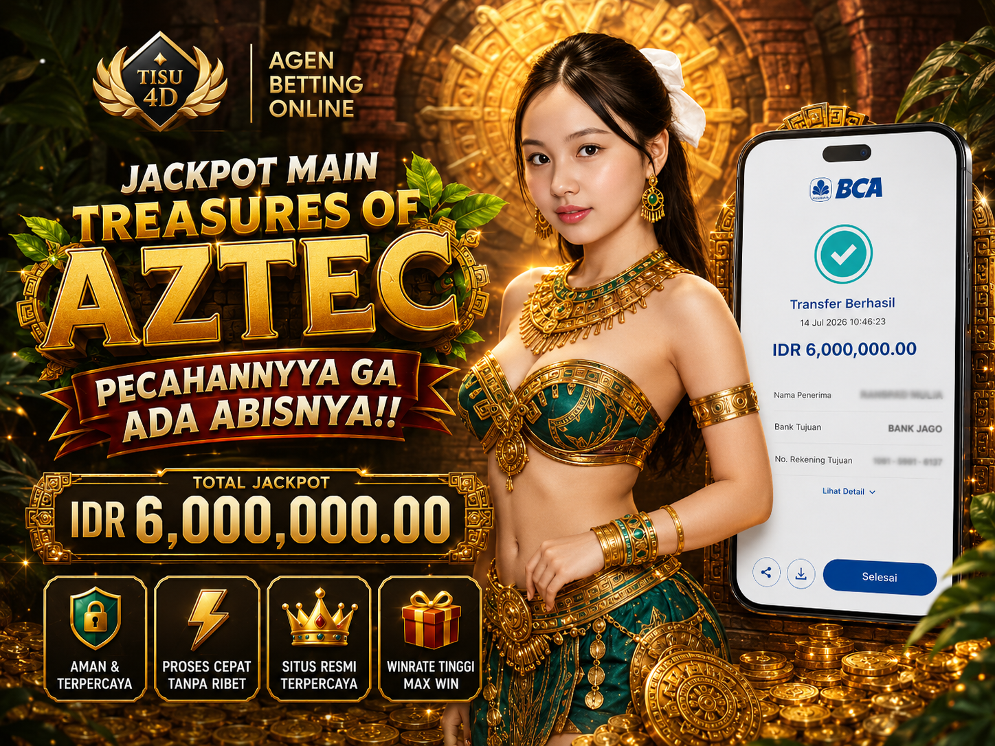 "BUKTI TRANSFER IDR 6.000.000 SUDAH MENDARAT MULUS DI REKENING! 💸⚡SEGERA BERGABUNG DI TISU4D BOSKU