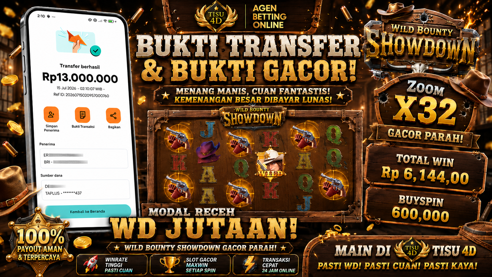 BUKTI NYATA! JP PAUS WILD BOUNTY SHOWDOWN X32!