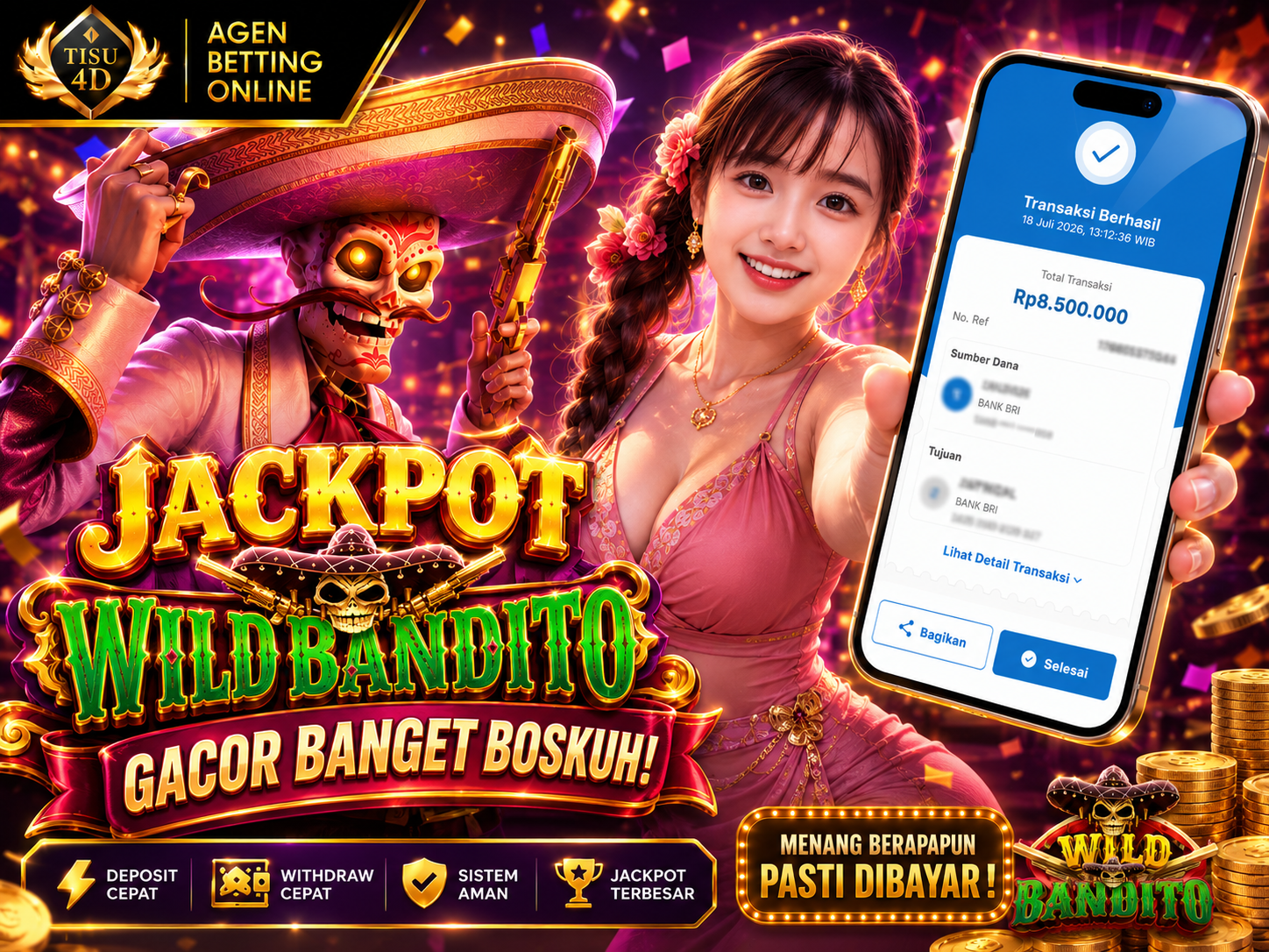 "WILD BANDITO GACOR BANGET BOSKUH! JACKPOT MELEDAK HARI INI!! 🤠🔥