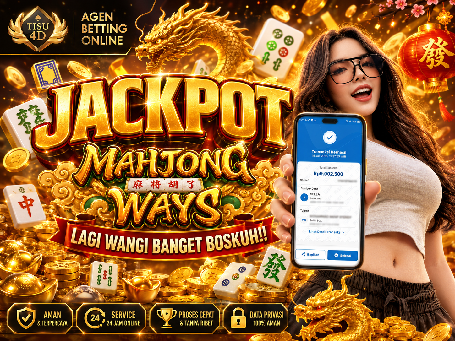 "MAHJONG WAYS LAGI WANGI BANGET BOSKUH! JACKPOT MELEDAK LAGI!! 🐉🔥