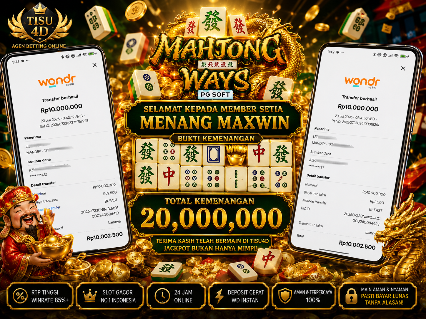 MAHJONG WAYS BERGELORA: BUKTI WD PULUHAN JUTA!