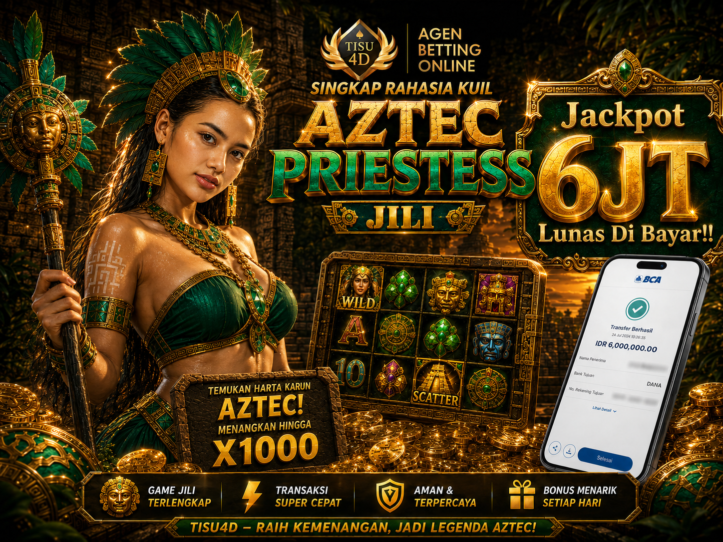 💎 BONGKAR RAHASIA AZTEC PRIESTESS! 🏆 Main Sekarang, Buktikan Sendiri Keberuntunganmu Bersama TISU4D!