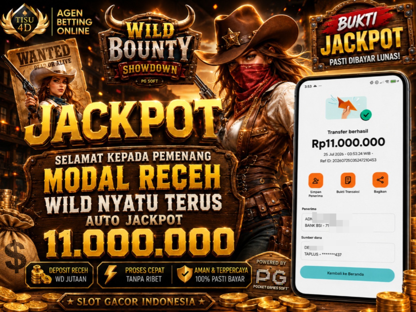 WILD NYATU TERUS! JACKPOT Rp 11.000.000 LUNAS DIBAYAR!