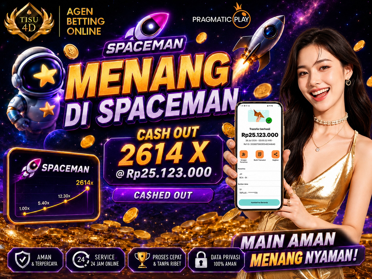 SPACEMAN: SEKALI CASH OUT langsung REKENING GENDUT! 💰