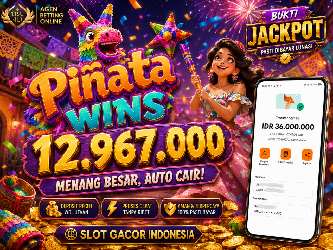 🎉 PECAH PIÑATA, PECAH JACKPOT! PIÑATA WINS TEMBUS 12 JUTA LEBIH! 🌟