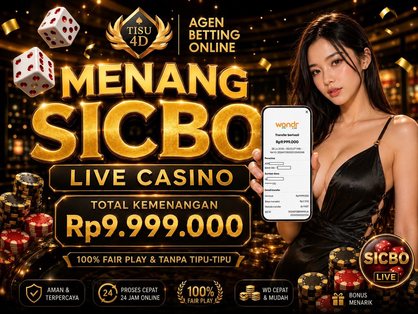 MENANG SICBO MUDAH, CAIR KILAT RP 9.999.000!
