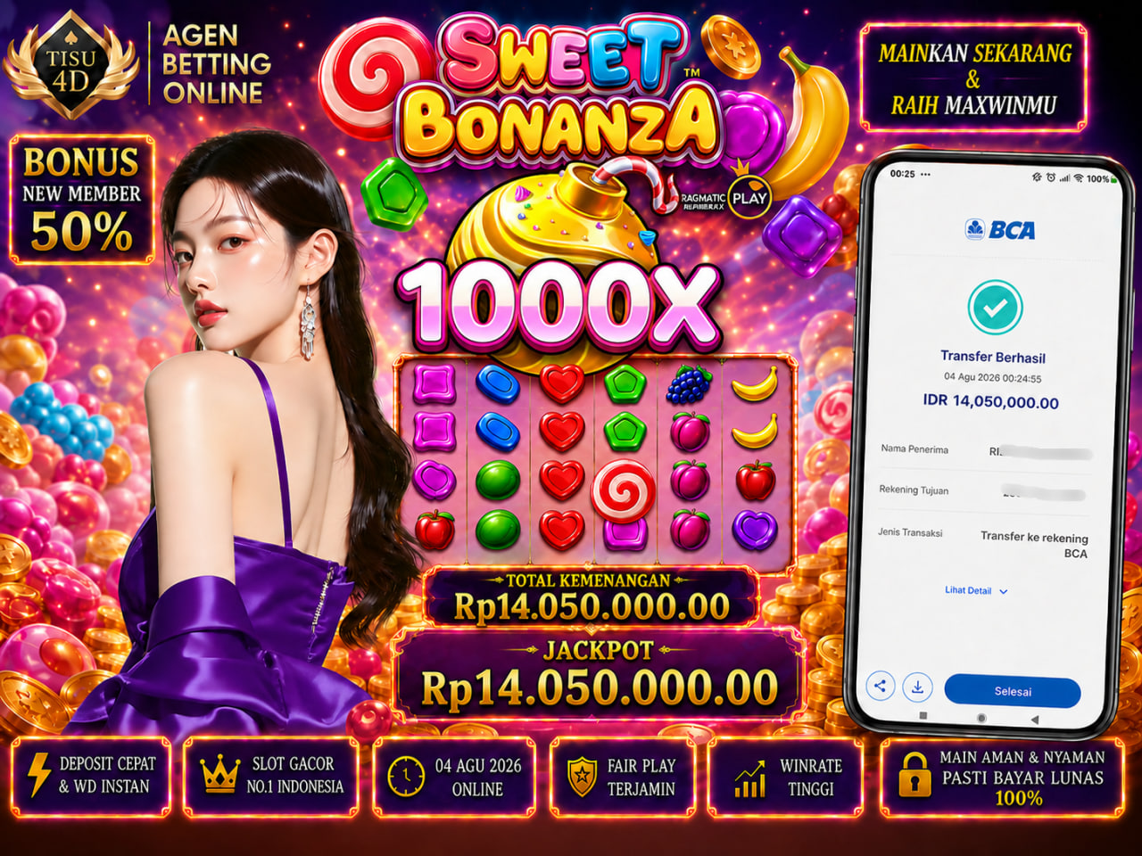 PECAH 1000X! Manisnya Sweet Bonanza Bikin Auto Cuan Melimpah!