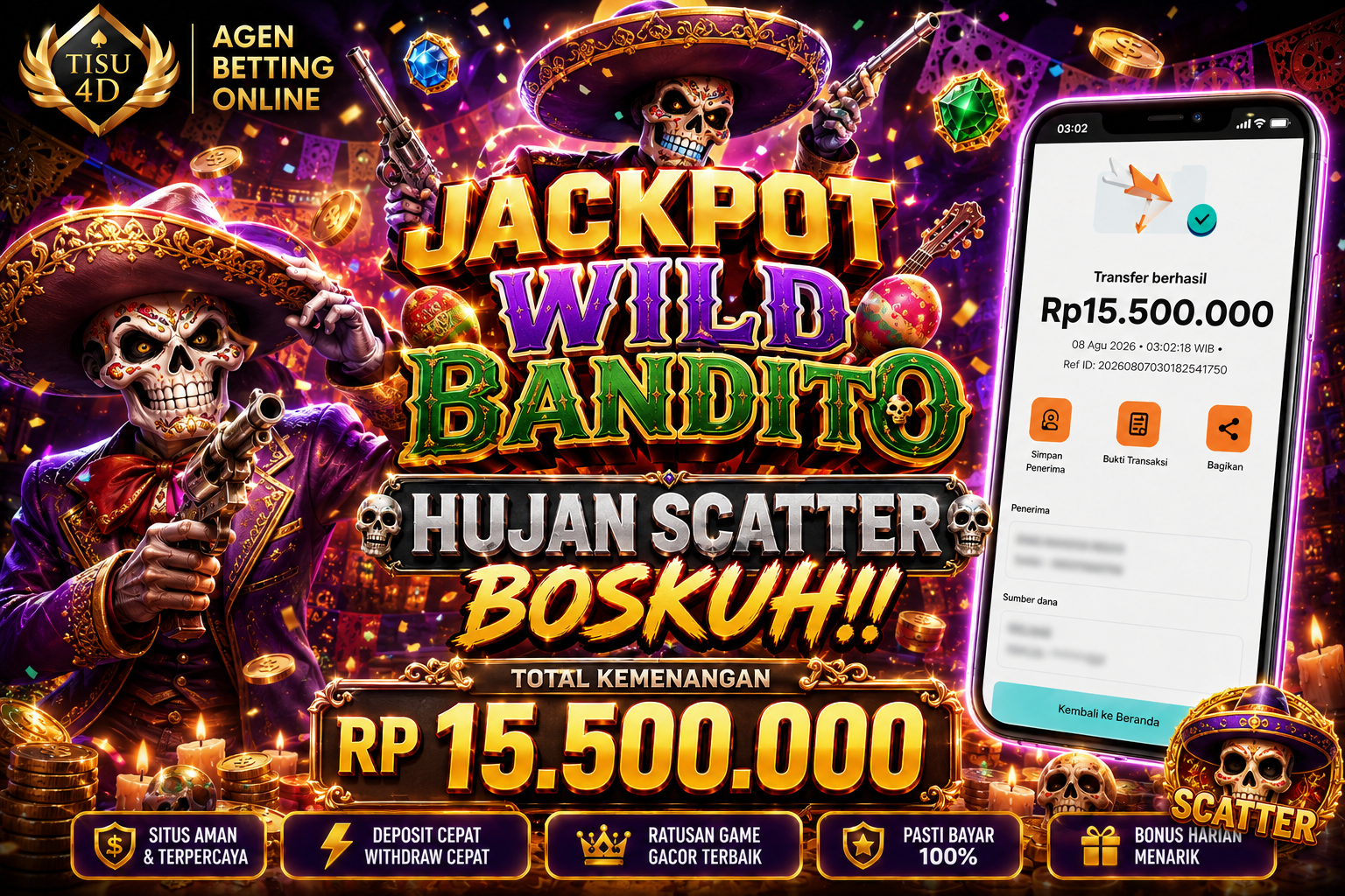 💀 HUJAN SCATTER BOSKUH! WILD BANDITO MELEDAK RP 15.500.000! 💀