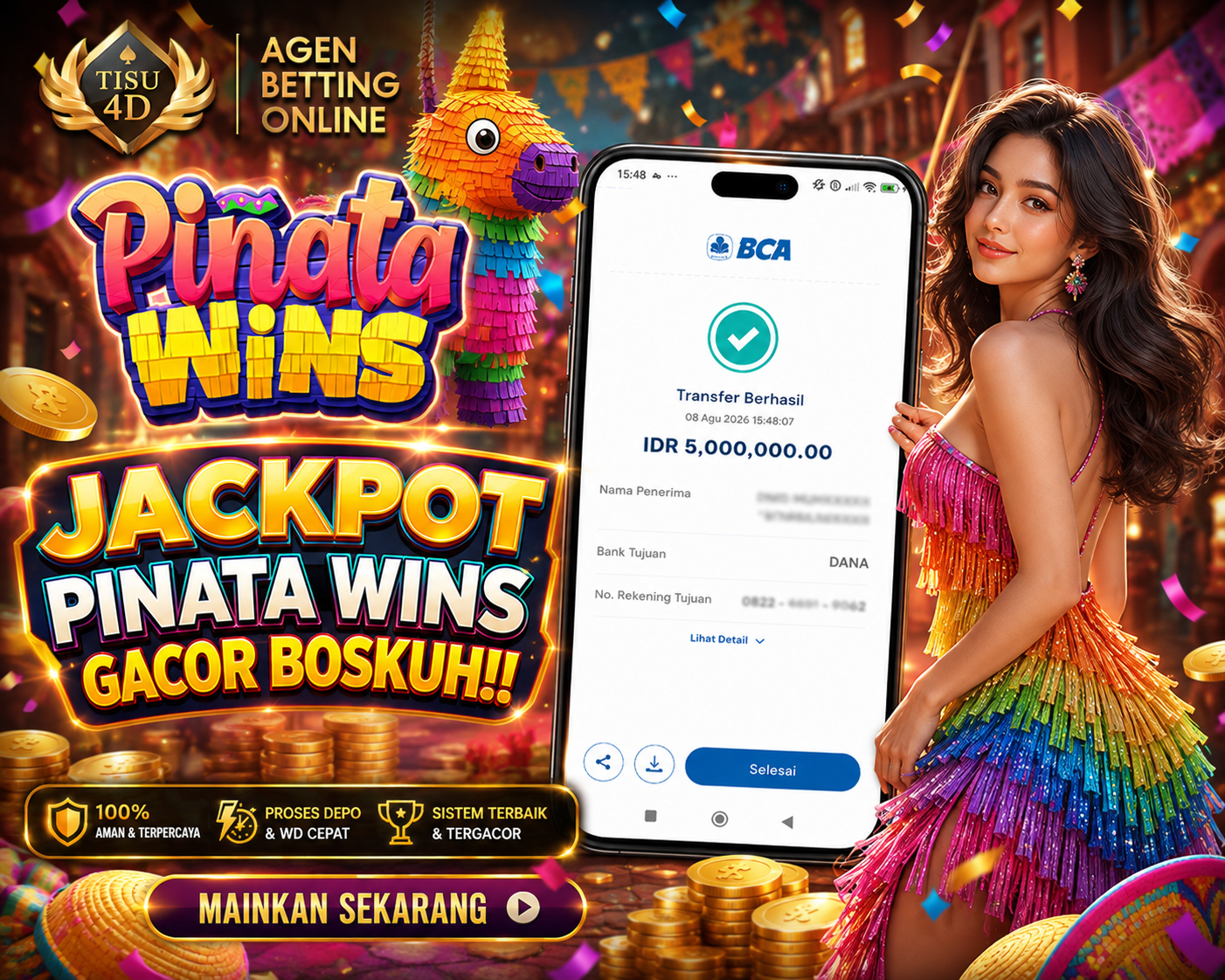 💸 WD BESAR HARI INI! 💸 TOTAL KEMENANGAN Rp 5.000.000  🔥 Main sekarang, rasakan sensasi Scatter yang gampang muncul! asakan keseruan permainan dengan nuansa pesta yang meriah!