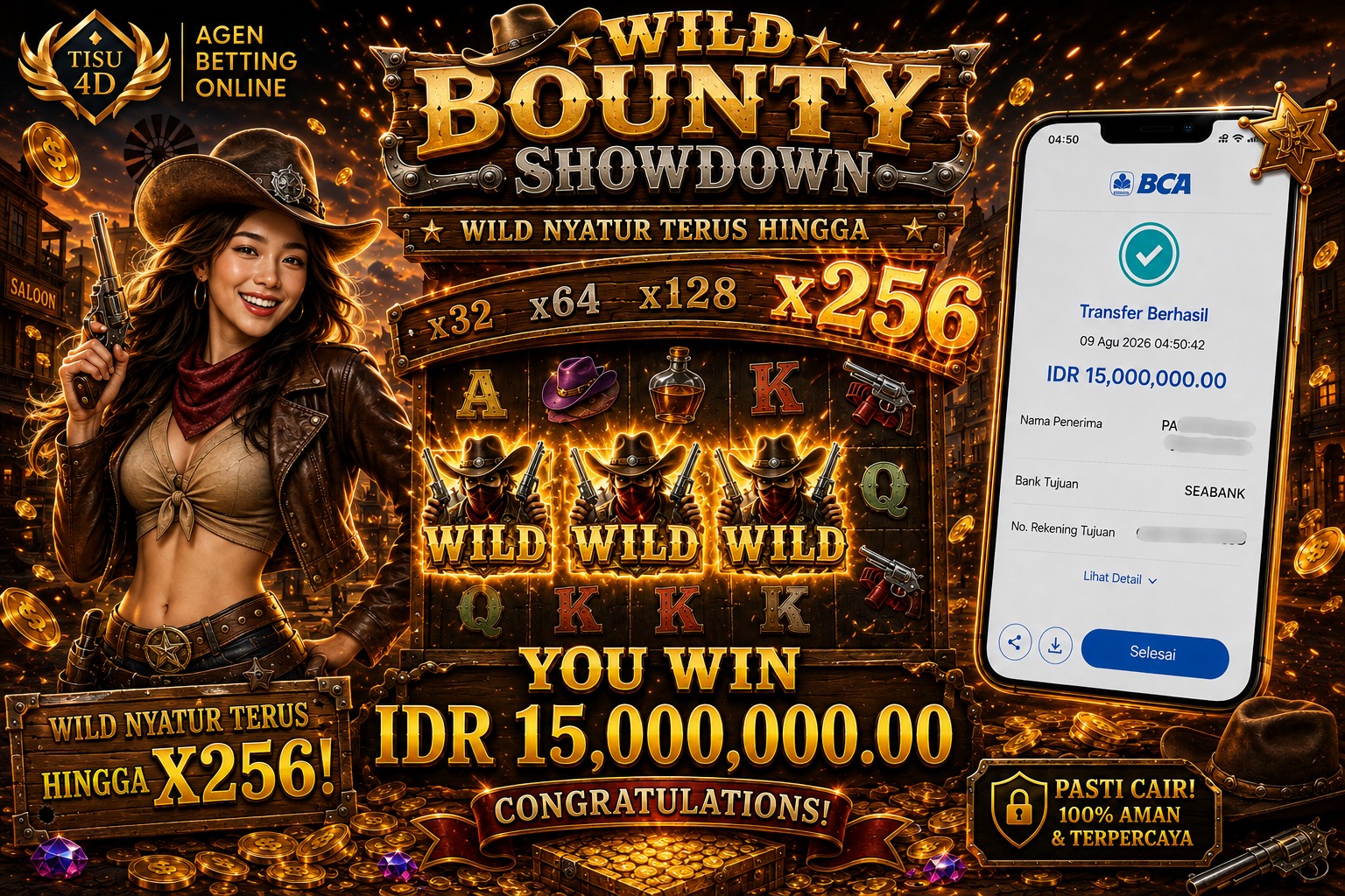 🤠 PECAH X256! WILD BOUNTY SHOWDOWN BANJIR CUAN IDR 15.000.000! 🤠