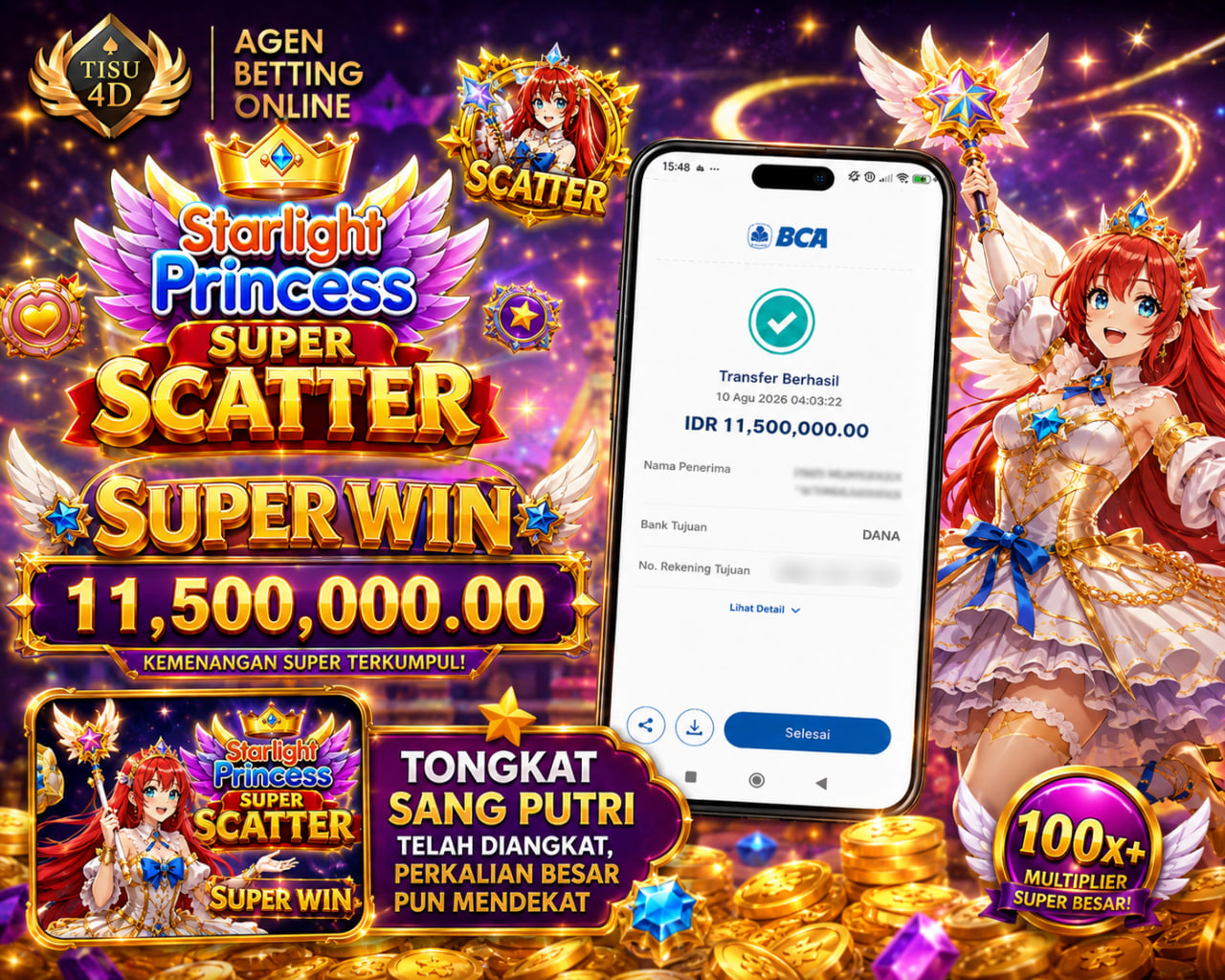 ✨ SUPER SCATTER PECAH! TONGKAT SANG PUTRI DIANGKAT, WD IDR 11.500.000! ✨