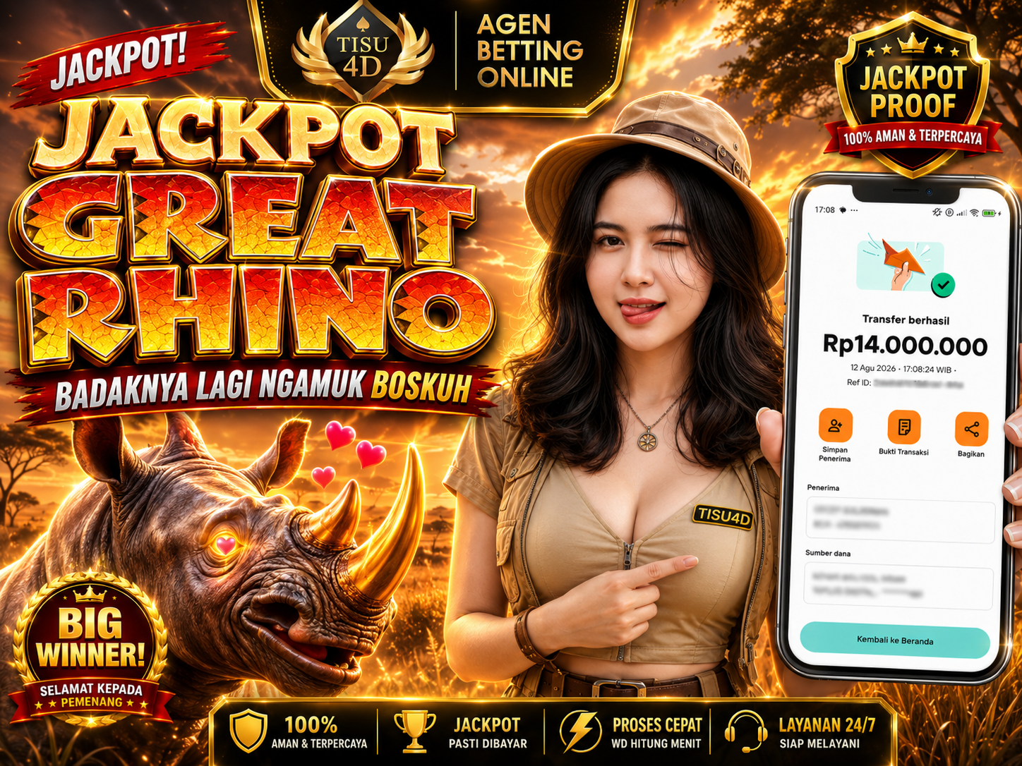 🔥 JACKPOT BESAR, MOMEN MAKIN GEMPAR! 🔥 🐘 GREAT RHINO siap bikin suasana makin seru! 💰 Main dengan gaya, nikmati setiap momennya. ⚡ JACKPOT GREAT RHINO — GAS TERUS, JANGAN KETINGGALAN! ✨ TISU4D — S