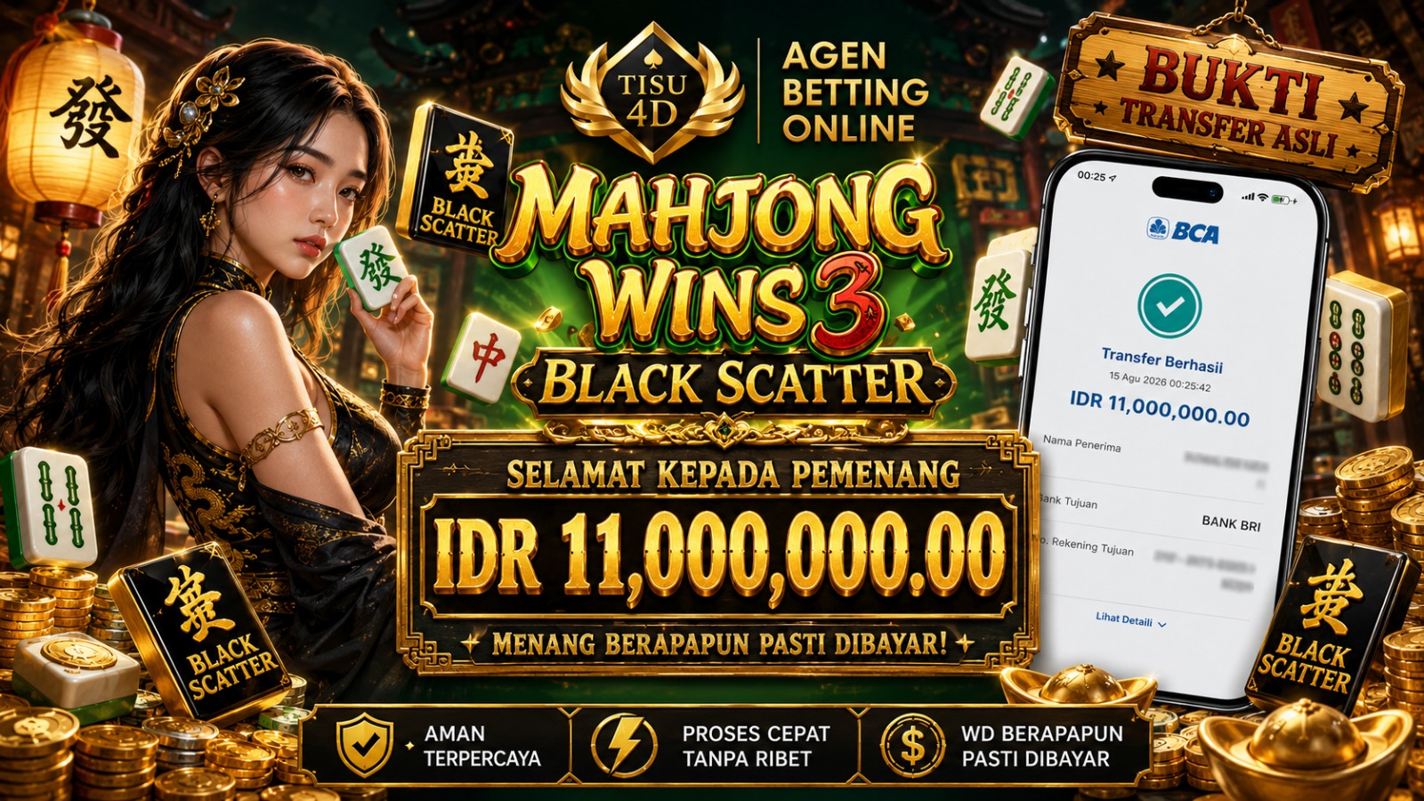 MAHJONG WINS 3: Sensasi Black Scatter Pembawa Keberuntungan!
