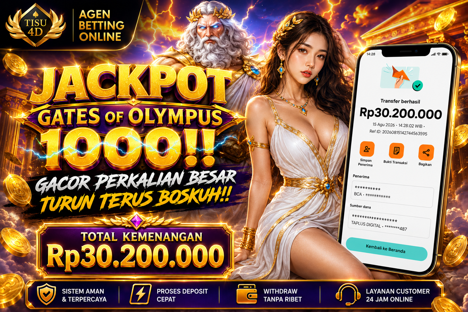 🔥 JACKPOT BESAR, AURA DEWA! 🔥 GATES OF OLYMPUS  ⚡ SENSASI PERMAINAN KELAS DEWA! ⚡ Naikkan adrenalin, rasakan atmosfer Olympus, dan nikmati setiap putaran penuh kejutan!  💰 JACKPOT MENANTI DI SETIAP