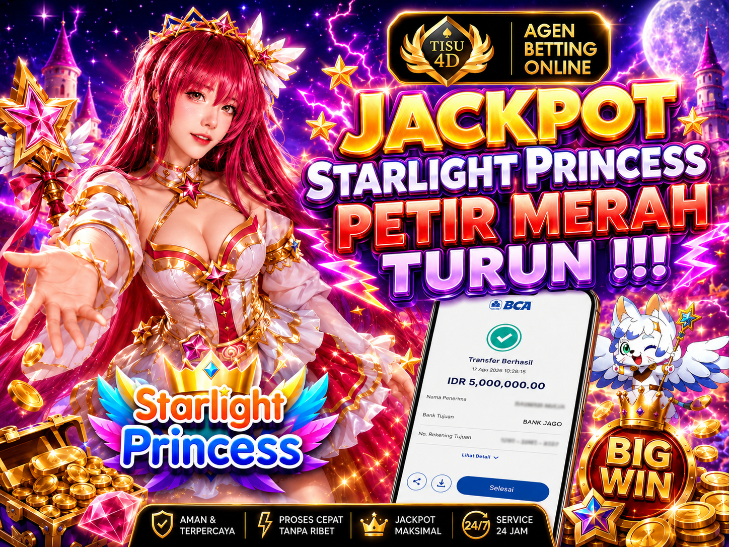 ✨ STARRY NIGHT, BIG MOMENT! ✨ Saat keberuntungan bersinar, setiap putaran terasa makin seru! 🌟👑
