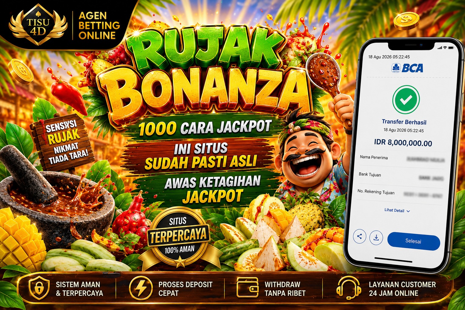 RUJAK BONANZA: Sensasi Jackpot Segar Pedas, Cair Instan IDR 8.000.000!