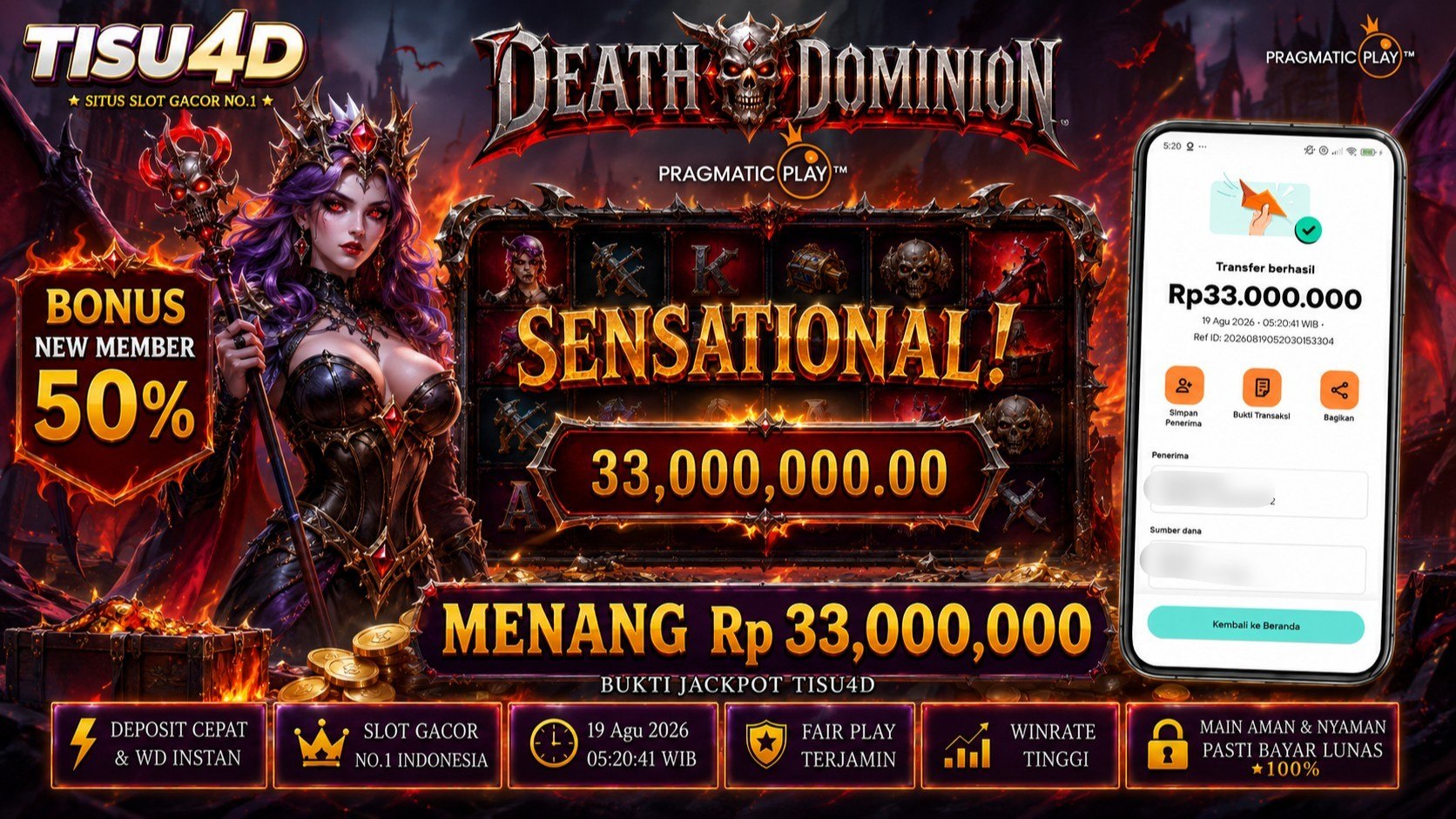 DEATH DOMINION: Taklukkan Kerajaan Kegelapan, Cair Kilat Rp33.000.000!