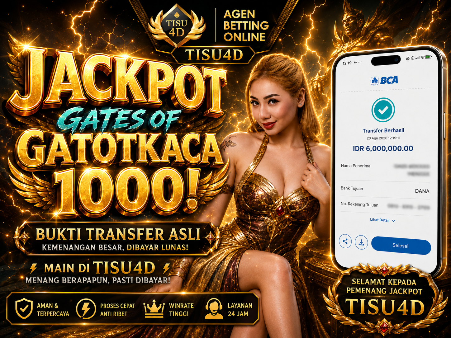 🔥 GATOTKACA LAGI BAWA KEMENANGAN! 🔥 💰 Main di TISU4D, hasilnya bikin senyum lebar! ⚡ Sekali tampil, kemenangan langsung mencuri perhatian! 🏆 GATOTKACA MENANG, TISU4D MAKIN GACOR! ✨ Jangan lewatkan