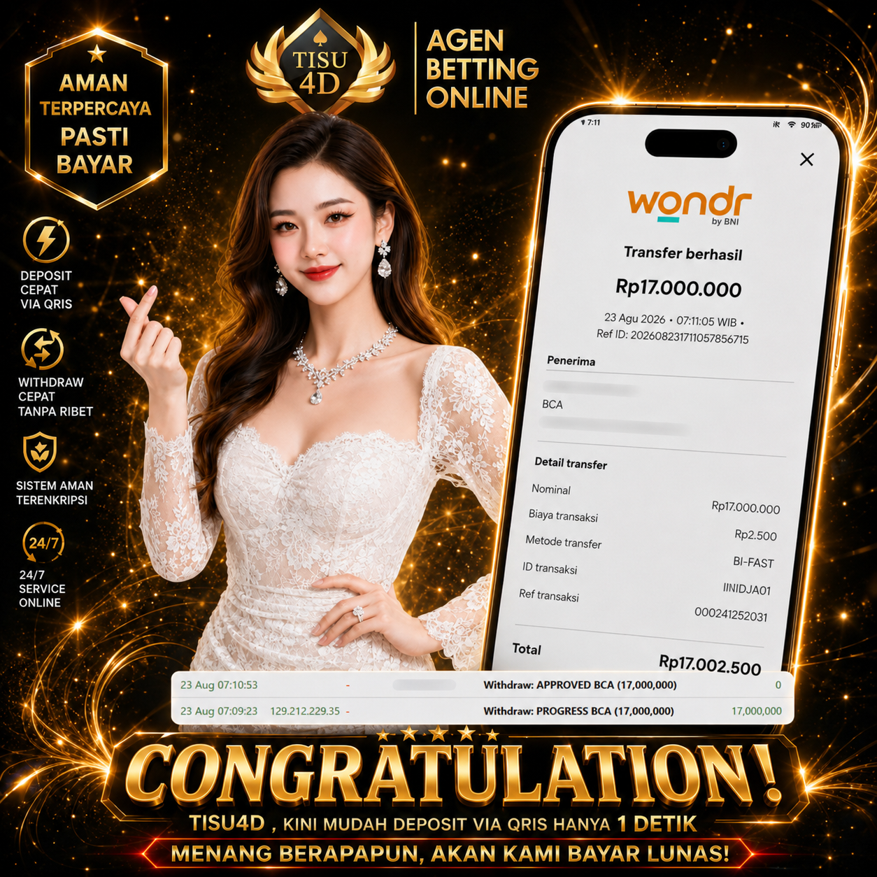 TOTAL WD Rp17.000.000 LANGSUNG DIBAYAR LUNAS TANPA RIBET!