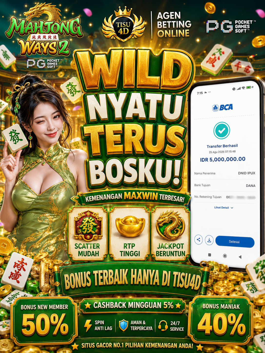 🀄 WILD NYATU TERUS BOSKU! TOTAL WD IDR 5.000.000 LANGSUNG CAIR LUNAS! 🐉