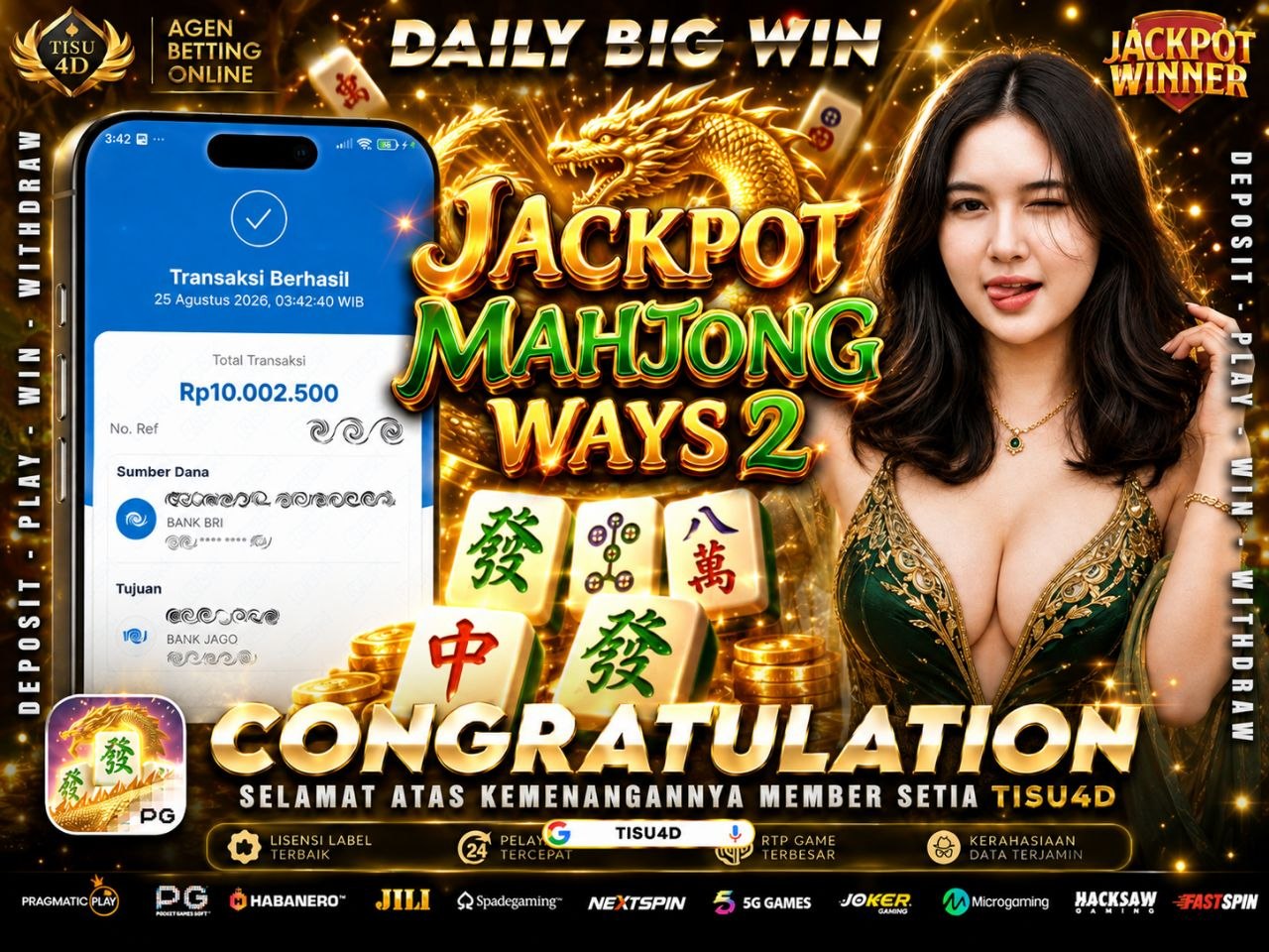 BUKTI JACKPOT, BUKAN CUMA JANJI!  Sekali putar, peluang cuan langsung terbukti. Jackpot besar sudah mendarat, sekarang giliran kamu yang bawa pulang kemenangan!