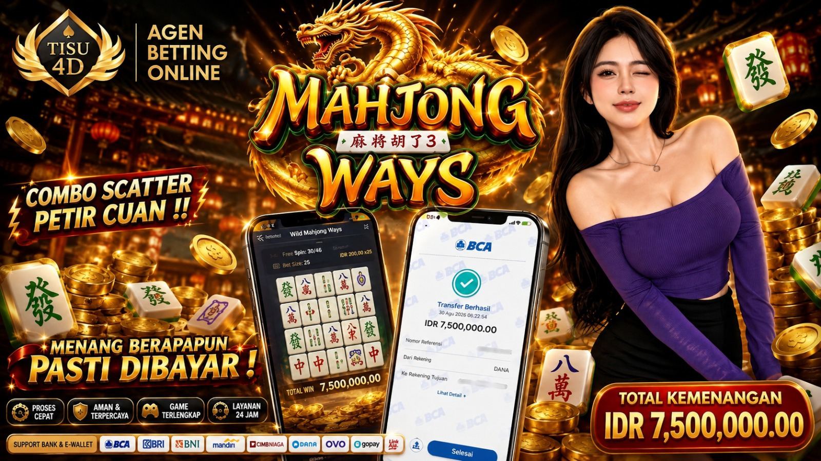MAHJONG WAYS : Combo Scatter Petir Cuan, Cair Kilat IDR 7.500.000!