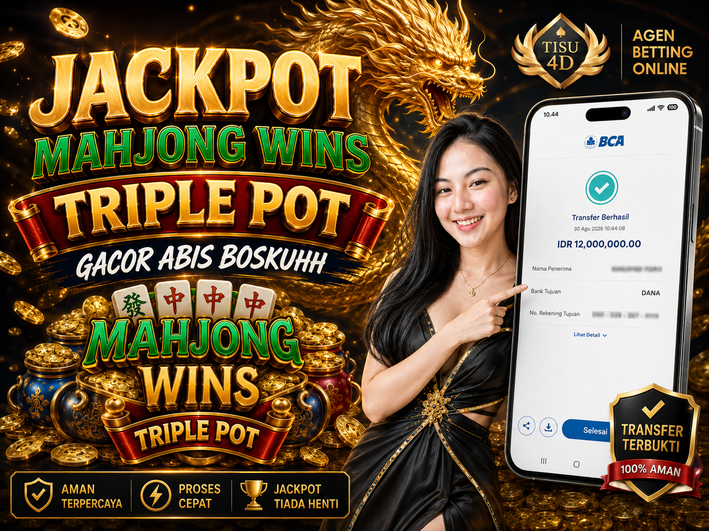 🔥 TRIPLE POT LAGI MENGGILA! 🔥 MAHJONG WINS BIKIN JACKPOT MAKIN NAIK! 🀄💰 Sekali kombinasi, kemenangan bisa bikin MELONGO! GACOR ABIS BOSKUHH! 🔥