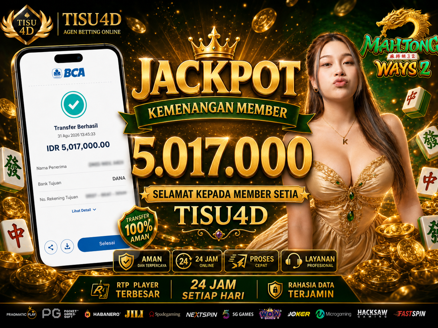 🔥 JACKPOT 5 JUTA BERHASIL CAIR! 🔥 🎉 Selamat untuk member setia TISU4D! 💰 Rezeki datang, kemenangan nyata di depan mata! ⚡ 5.017.000 BERHASIL MENDARAT! 🚀 Main santai, siapa tahu jackpot berikutnya