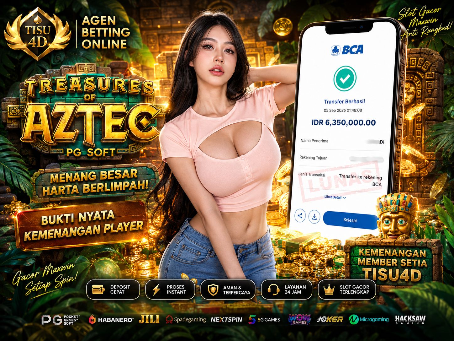 BONGKAR HARTA BERLIMPAH TREASURES OF AZTEC PG SOFT DENGAN KEMENANGAN 6,3 JUTA! 💰🔥