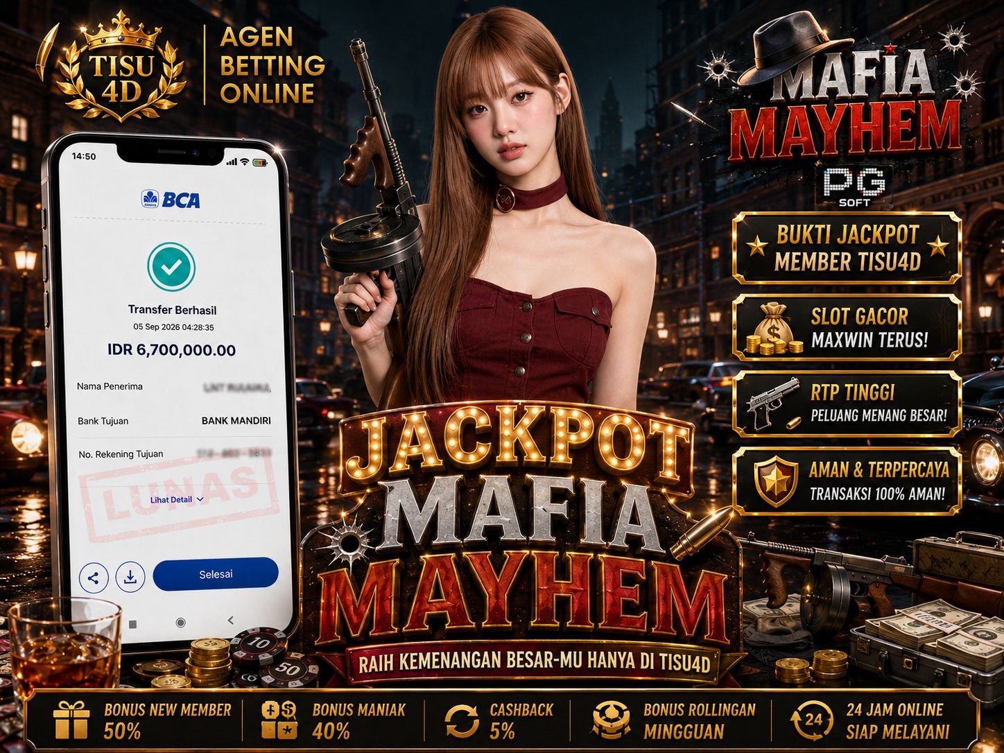 🎩 SELAMAT KEPADA BOSKU YANG BERUNTUNG! JACKPOT MAFIA MAYHEM PECAH 6,7 JUTA! 🔫💰