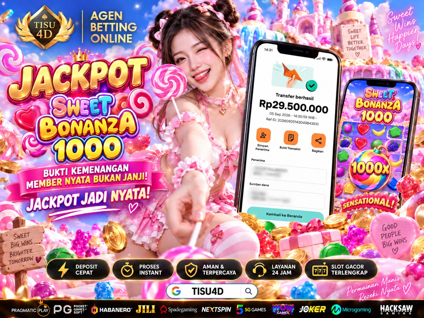 💥 SWEET BONANZA 1000 JACKPOT! 💥 TABUR MANIS, PANEN CUAN! GAS MENANG BARENG TISU4D!