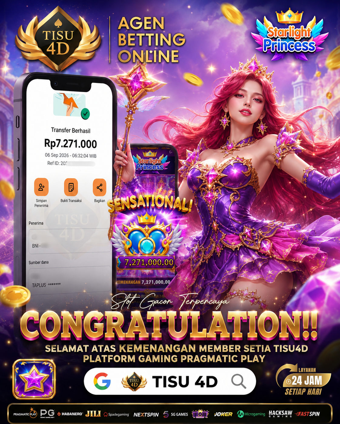 👑 KETUKAN TONGKAT SAKTI! STARLIGHT PRINCESS CAIRKAN SENSATIONAL 7,2 JUTA! 💖✨