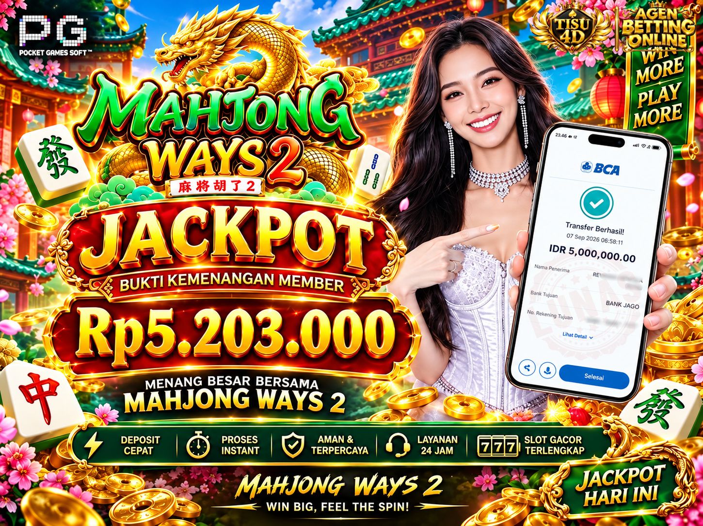 🐉 NAGA EMAS BERAKSI LAGI! MAHJONG WAYS 2 BERHASIL CAIRKAN 5,2 JUTA! 🀄️💰